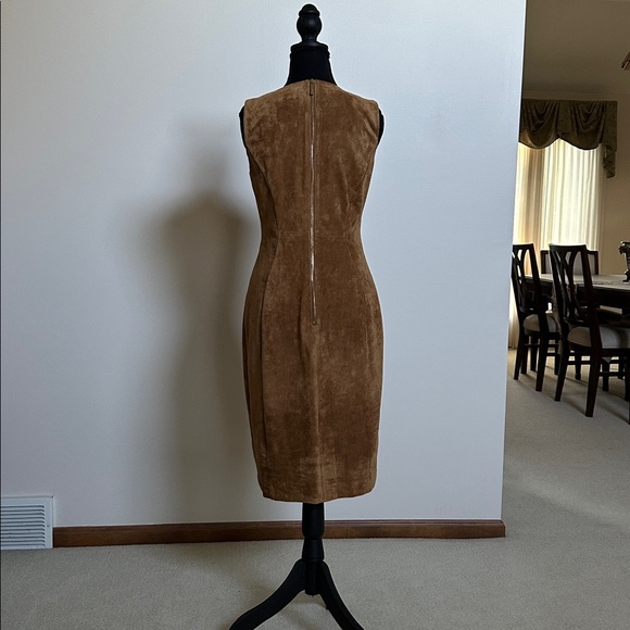 Calvin Klein Tan Faux Suede Dress w/Jacket - Picture 12 of 13
